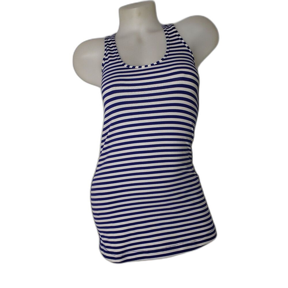 Lululemon Cool Racerback Tank CRB Pigment Blue White Narrow Bold Stripe